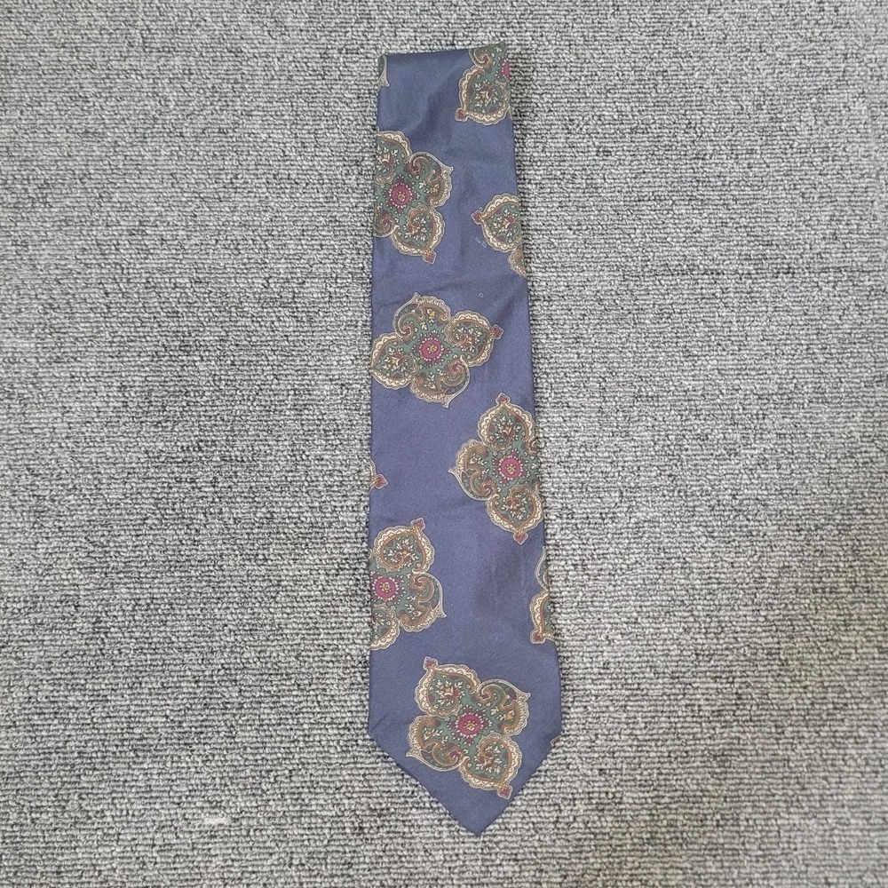 Norseman 56" Silk Medallion Paisley Necktie Mens Navy Blue Green Burgundy USA